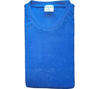 Normann Damen Frottee Pyjama, Rundhals, Uni, Applikation, Ringel Hose, Blau, 61773, Gr. S 36/38