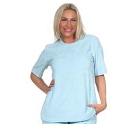 Normann Damen Kurzarm Frottee Schlafanzug Oberteil Pyjama Shirt Mix & Match, Farbe:hellblau, Größe:36-38