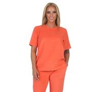 Normann Damen Kurzarm Frottee Schlafanzug Oberteil Pyjama Shirt Mix & Match - ideal zu kombinieren, Farbe:orange, Größe:36-38
