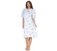 Normann Damen Kurzarm Nachthemd fraulich, 105 cm Länge, florales Muster - 63544