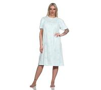 Normann Damen Kurzarm Nachthemd im klassischen fraulichen Design mit Knopfleiste am Hals
