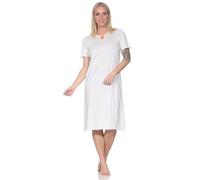 Normann Damen Kurzarm Nachthemd in Tupfen Punkte Optik - auch in Übergröße, Farbe:apricot, Größe:44-46