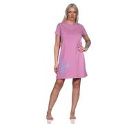 Normann Damen Kurzarm Nachthemd in Tupfen Punkte Optik, Farbe:Altrose, Größe:44-46