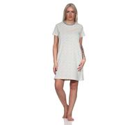 Normann Damen Kurzarm Nachthemd in Tupfen Punkte Optik, Farbe:blau, Größe:48-50