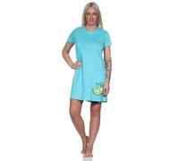 Normann Damen Kurzarm Nachthemd Sleepshirt mit Kiwi als Motiv