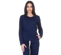 Normann Damen Langarm Schlafanzug Oberteil Pyjama Mix & Match - ideal zu kombinieren, Farbe:Marine, Größe:40-42