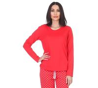 Normann Damen Langarm Schlafanzug Oberteil Pyjama Mix & Match - ideal zu kombinieren, Farbe:pink, Größe:36-38