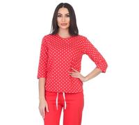 Normann Damen Langarm Schlafanzug Oberteil Pyjama Mix & Match - ideal zu kombinieren, Farbe:Punkte_pink, Größe:40-42