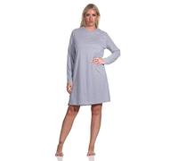 Normann Damen Nachthemd Bigshirt Langarm in Streifen - Ringel Optik