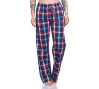 Normann Damen Schlafanzug Pyjama Hose lang gewebt aus Baumwolle - ideal zum relaxen, Farbe:rot, Größe:36-38