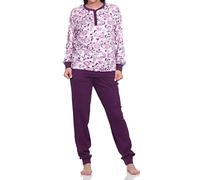 Normann Edler Damen Interlock Schlafanzug Pyjama lang mit Bündchen - auch in Übergrößen, Farbe:rosa, Größe:36/38