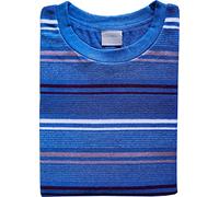 Normann Germany Damen Frottee Nachthemd, Rundhals, Langarm, Ringel, Blau, 67742, Gr. XL 48/50