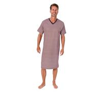 Normann Herren Kurzarm Nachthemd im edlen Minimal-Print - auch in Übergrößen, Farbe:rot, Größe:60-62