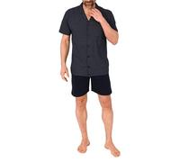 Normann Herren Kurzarm Schlafanzug Shorty Pyjama zum durchknöpfen, auch in Übergrößen, Farbe:orange, Größe:68/70