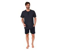 Normann Herren Schlafanzug Kurzarm Shorty Pyjama aus 100% Baumwolle - auch in Übergröße