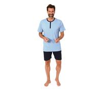 Normann Herren Schlafanzug Kurzarm Shorty Pyjama aus 100% Baumwolle - auch in Übergröße