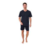 Normann Herren Schlafanzug Kurzarm Shorty Pyjama in Zeitloser Minimal Print Optik, Farbe:grün, Größe:56