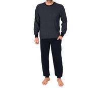 Normann Herren Schlafanzug lang mit Bündchen Pyjama aus Baumwolle - auch in Übergröße, Farbe:orange, Größe:60/62
