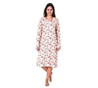 Normann Verspieltes frauliches Damen Nachthemd mit Spitze in floralem Design - 105 cm, Farbe:rosa, Größe:52-54