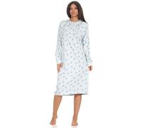 NORMANN-Wäschefabrik Elegantes Damen Nachthemd mit 105 cm Länge und Kopfleiste am Hals - 291 210 90 190, Farbe:hellblau, Größe2:44/46