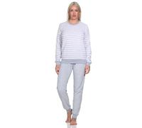 Normann Wunderschöner Damen Frottee Schlafanzug Langarm Pyjama mit Bündchen -- auch in Übergrössen, Farbe:rosa1, Größe:48-50