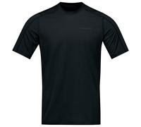 Norrøna - Falketind EqualiserUll T-Shirt - Merinoshirt, Gr. L, schwarz (CaviarBlack)