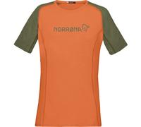 Norrona Fjora Equaliser Lightweight - T-Shirt Bergsport - Damen S Dark Orange/Green