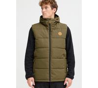 NORTH BEND NBElias Herren Weste Steppweste Outdoor-Weste wärmend atmungsaktiv winddicht wasserabweisend Kapuze Kinnschutz Tunnelzug Reißverschlusstaschen, Größe:S, Farbe:Tarmac (5056)