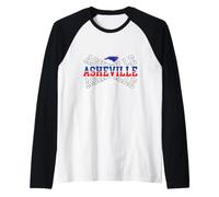 North Carolina Map Asheville Novelty College Typografie Raglan