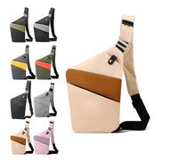 North Carry Slim Sling Bag, Anti-Diebstahl, wasserdicht, Schulterrucksack, Brusttasche, Crossbody-Tasche für Damen und Herren, Rechts Khaki