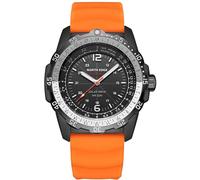 NORTH EDGE Herren Solaruhren mit Silikonarmband, Militärische, wasserdichte Armbanduhr für Sport und Taktik - Minimalistisches Design orange (Farbe)