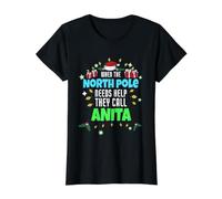 North Pole Helferin Anita Christmas Anita Name Preisgünstiges Grafik-T-Shirt, Damen, Schwarz, XS