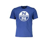 North Sails Blaues Kurzarmshirt mit Logo - Größe: 2XL