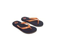 NORTH SAILS Herren Flip Flops in Schwarz/Orange Gummi mit Strukturierten Obergurten & Geformten Einlegesohlen und Logo - 40