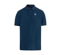 NORTH SAILS Herren Poloshirt Kurzarm mit Kragen und Knöpfen Artikel 692451 Basic Polo Kurzarm, 0787 Dark Denim, L