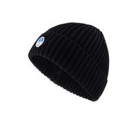 North Sails Mütze Herren Breiter Rippstrick mit Logo-Patch Schwarz Einheitsgröße