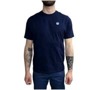 North Sails T-Shirt Basic Bollo Kurzarm aus Bio-Baumwolle mit Logo-Patch Blau Größe M