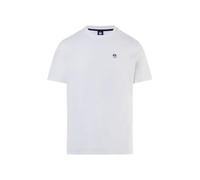 North Sails T-Shirt Basic Bollo Kurzarm Herren Regular Fit Rundhals Baumwolle Weiß L