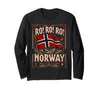 Norwegen Ro ROI Norwegische Flagge Wikinger Erbe Langarmshirt