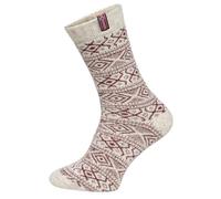 Norweger Kuschelsocken Für Damen Und Herren - Skandinavische Dicke Socken Aus Wolle - Hyggelig Warm 80% Wollanteil | Rot Gr. 35-38