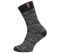 Norweger Kuschelsocken Für Damen Und Herren - Skandinavische Dicke Socken Aus Wolle - Hyggelig Warm 80% Wollanteil | Anthrazit Gr. 43-46
