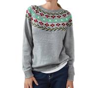 Norweger Pullover Damen Kaschmir, Eleganter Bunter Strickpullover, Weicher Wollpullover Mit Rundhals Und Langarm, Warmes Herbst-Winter Outfit In Großen Größen Sweatshirt Winterpullover Rot Blau Xl 4xl