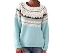 Norweger Pullover Damen Kaschmir, Eleganter Bunter Strickpullover, Weicher Wollpullover Mit Rundhals Und Langarm, Warmes Herbst-Winter Outfit In Großen Größen Sweatshirt Winterpullover Rot Blau Xl 4xl