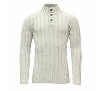 Norweger-Wollpullover mit Knöpfen Devold Nansen Rib Knit Grey XL