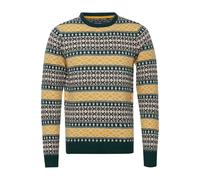 Blend BHTjorben Herren Strickpullover Grobstrick Pullover mit Norwegermuster, Größe:XL, Farbe:Sea Moss (195030)