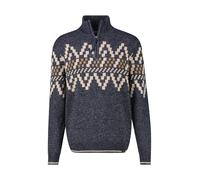 Norwegerpullover LERROS "LERROS Troyer mit Norwegermuster in Übergrößen", Herren, Gr. 3XL, blau (classic navy), 67% Baumwolle, 33% Polyacryl, ohne Ausschnitt, Pullover Norwegerpullover (90966242-XXXL)