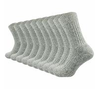Norwegersocken mit Wolle und gepolsterter Frotteesohle | Warmer Winterstrumpf gegen kalte Füße | Herren (10 Paar) - Grau / 47 - 50