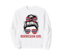 Norwegisches Mädchen, Norwegen-Flagge, Stolz, Spieltag Sweatshirt