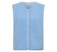 Fellimitatweste CECIL, Damen, Gr. XL (44), blau (easy blau), Stoff;Plüsch, Obermaterial 1: 100% Polyester. Obermaterial 2: 60% Baumwolle, 40% Nylon, unifarben, comfort fit normal, Rundhals, Westen, mi