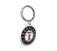 Nostalgic-Art Retro Schlüsselanhänger, Ø 4 cm, Fiat 500 - Tacho - Geschenk-Idee für Fiat-Zubehör Fans, aus Metall, Vintage Design